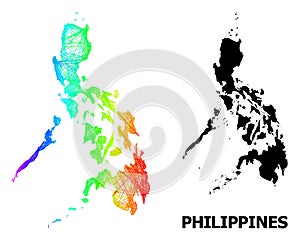 Hatched Map of Philippines with Spectrum Gradient