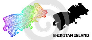 Hatched Map of Shikotan Island with Spectrum Gradient