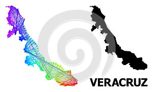 Hatched Map of Veracruz State with Spectrum Gradient photo