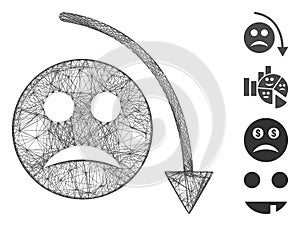 Hatched Negative Smiley Trend Vector Mesh