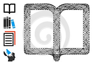 Hatched Open Book Vector Mesh