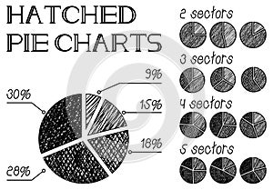 Hatched pie charts