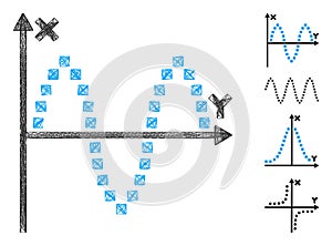 Hatched Sinusoid Plot Vector Mesh