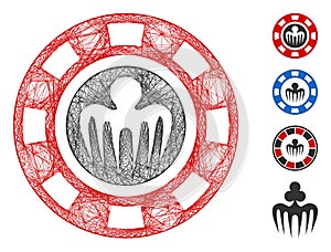 Hatched Spectre Casino Chip Vector Mesh