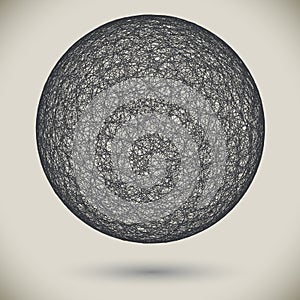 Hatched Sphere Sketch Design Element