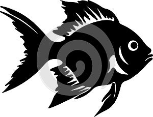 hatchetfish Black Silhouette Generative Ai