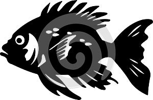 hatchetfish Black Silhouette Generative Ai