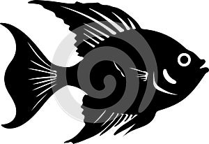 hatchetfish Black Silhouette Generative Ai