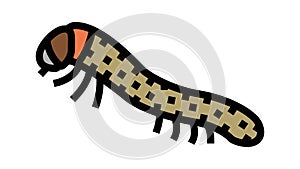 hatchlings silkworm color icon animation