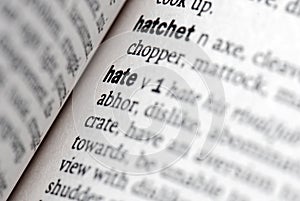 Hate definition in close-up