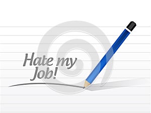 Hate my job message illustration design