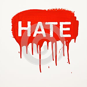 Hate painted on wall. photo