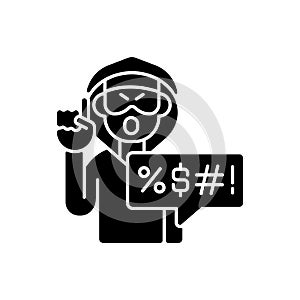 Hate speech black glyph icon