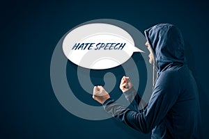 Hate speech problem concept