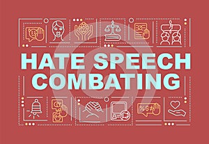 Hate speech tackling word concepts banner