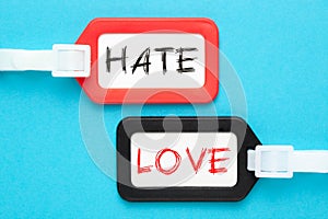 Hate vs Love Concept