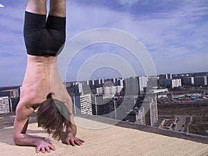 Hatha yoga on the roof