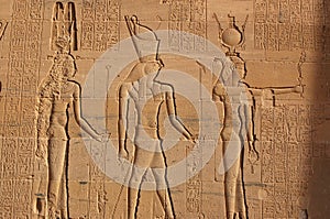 Hathor, Horus and Isis photo