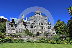 Hatley Castle National Historic Site from Garden Side in Early Summer, Victoria, Vancouver Island, British Columbia