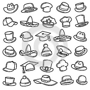 Hats collection set. Collection icon hat. Vector