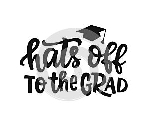 Hats off to the grad! Graduation label, banner photo