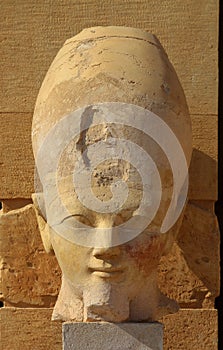 Hatshepsut head in temple near Luxor in Egypt