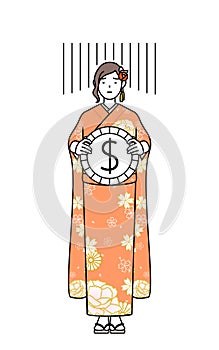 Hatsumode at New Year\'s and coming-of-age ceremonies, weddings, etc, Woman in furisode an image of exchang
