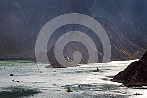 Hatta dam lake in Dubai emirate of UAE