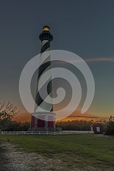 Hatteras Lighthouse at sunset Vertical photograph