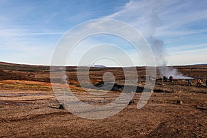 Haukadalur (geysir, geyser) valley, Golden Circle, Iceland