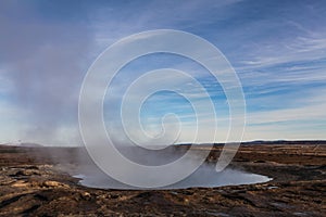 Haukadalur (geysir, geyser) valley, Golden Circle, Iceland