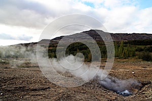 The Haukadalur valley area in Iceland.