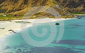 Haukland beach, leknes, lofoten islands