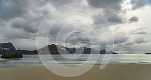 Haukland beach, leknes, lofoten islands