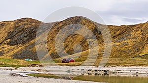 Haukland beach, leknes, lofoten islands photo