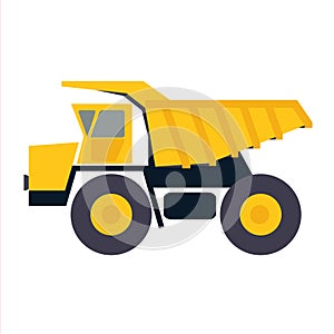 Haul or dump truck vector icon. Dumper or tipper symbol. Mining