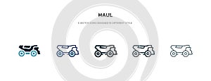 Haul icon in different style vector illustration. two colored and black haul vector icons designed in filled, outline, line and