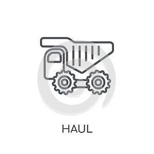 haul linear icon. Modern outline haul logo concept on white back