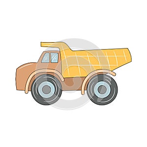 Haul mining truck vector illustration with simple flat design