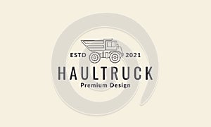 Haul truck construction lines logo symbol icon vector graphic design illustration