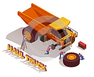 Haul Truck Isometric Composition