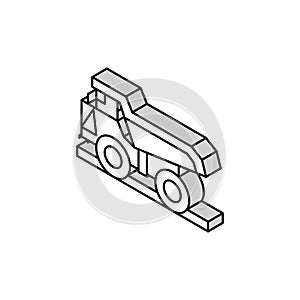 haul truck steel production isometric icon vector illustration