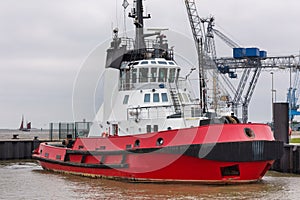 Haulier ship in an harbor