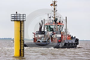 Haulier ship on an river