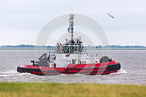 Haulier ship on an river