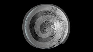 Haumea dwarf planet isolated on black background. 3D render