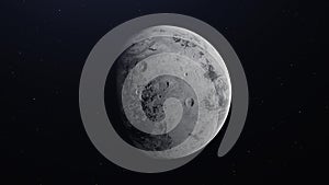 Haumea dwarf planet in the outer space. 3D render