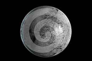Haumea dwarf planet in the outer space. 3D render