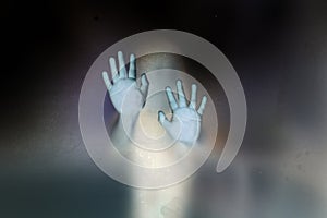Haunted of ghost hands, Halloween concept.