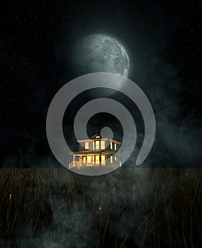 Haunted house,3d illustration